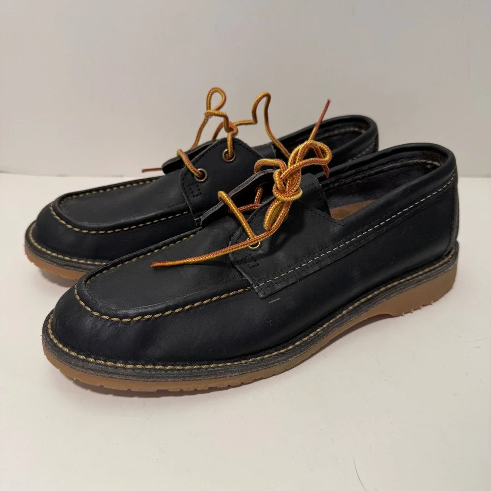 Red Wing Mens Weekender Camp Moc 7 Black Excellent Leather Vibram Sole 3332 USA